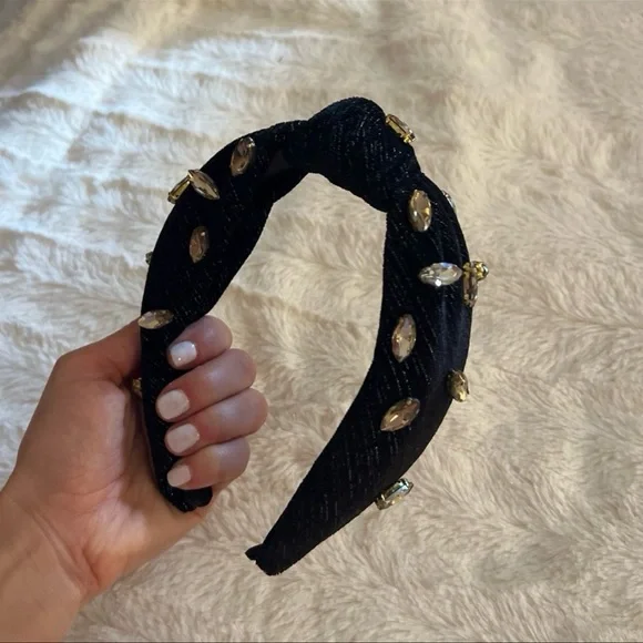 Anthropologie embellished headband - black & gold - Picture 2 of 8